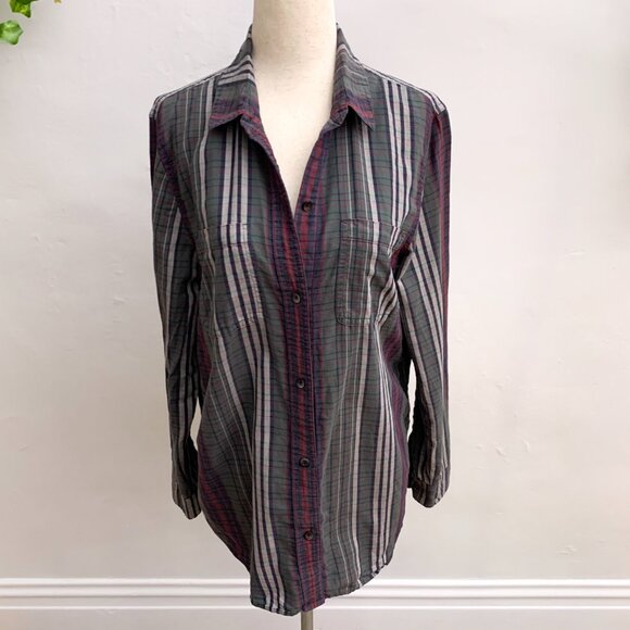 Madewell Classic Ex-Boyfriend Cotton Oversized Shirt Rockvale Plaid Medium - Picture 7 of 11
